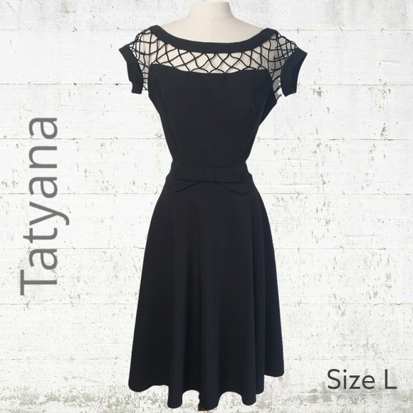 Tatyana Dresses & Skirts - Tatyana | Size L | Black Designer Fit & Flare 50s Vintage Style Dress